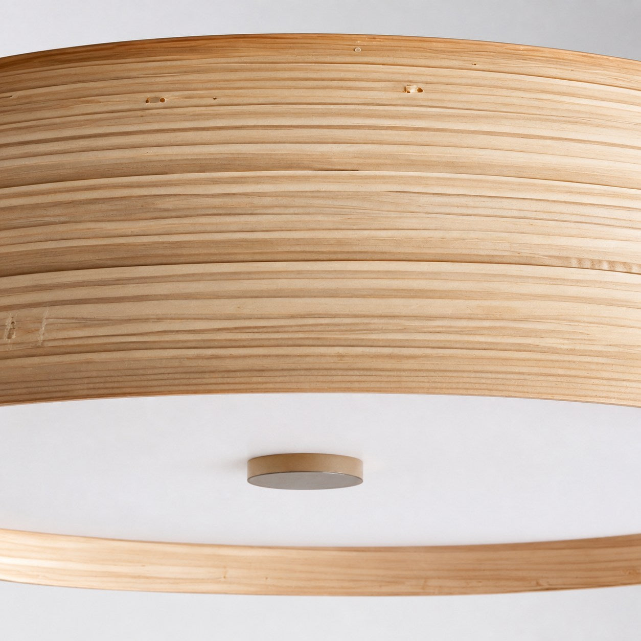 Bambori Japandi Style Bamboo Textured Ceiling Lamp - Natural Accent Light for Living Room