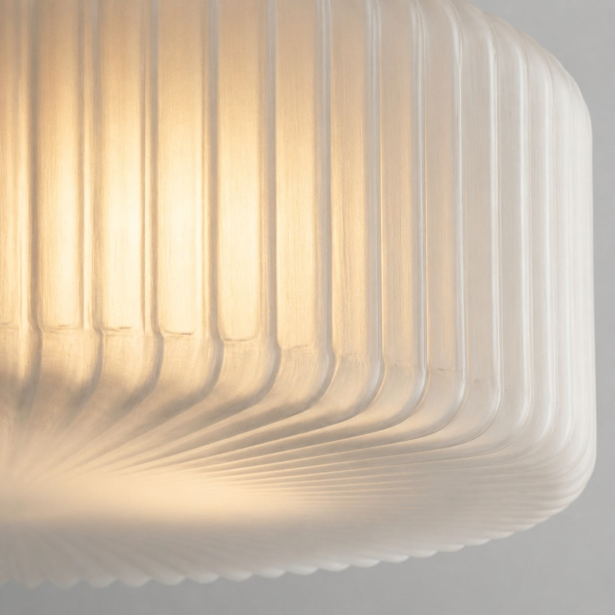 Lunorib Contemporary Opaline Glass Ceiling Fixture - Textured Ribbed Metal Lighting for Living Areas