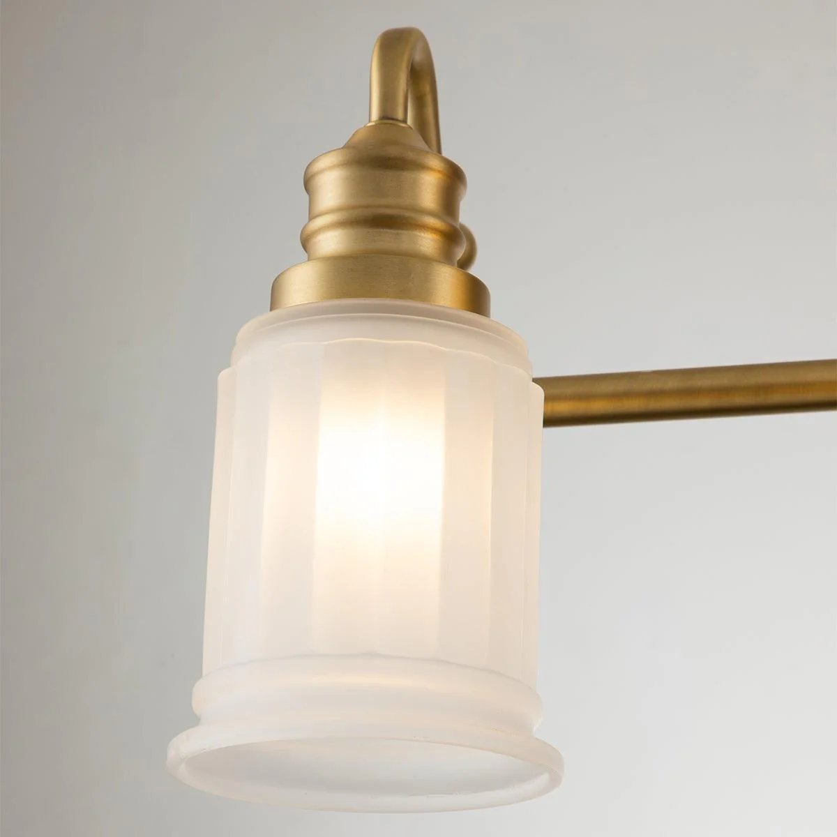 Lirra Bathroom Metal Wall Lamp with Glass Shade - Damp Rated Wall Sconce