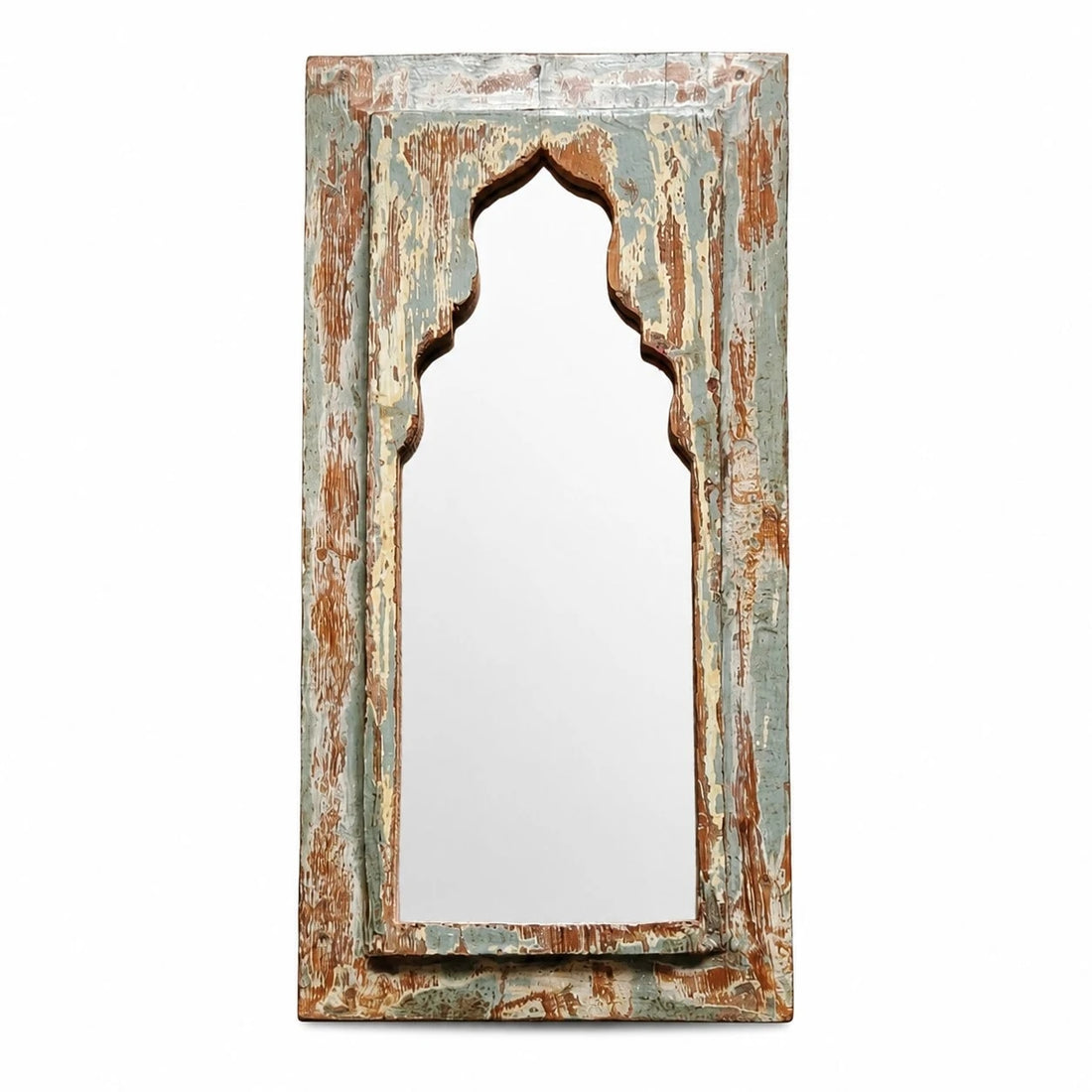 Rustic Carved Wood Arch Wall Mirror image 15