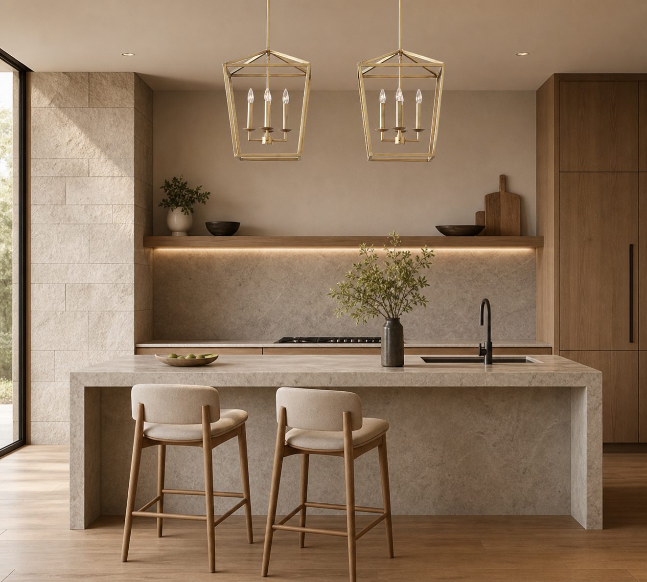 Rowan Bronze and Brass Lantern Pendant Light - Steel Hanging Ceiling Fixture