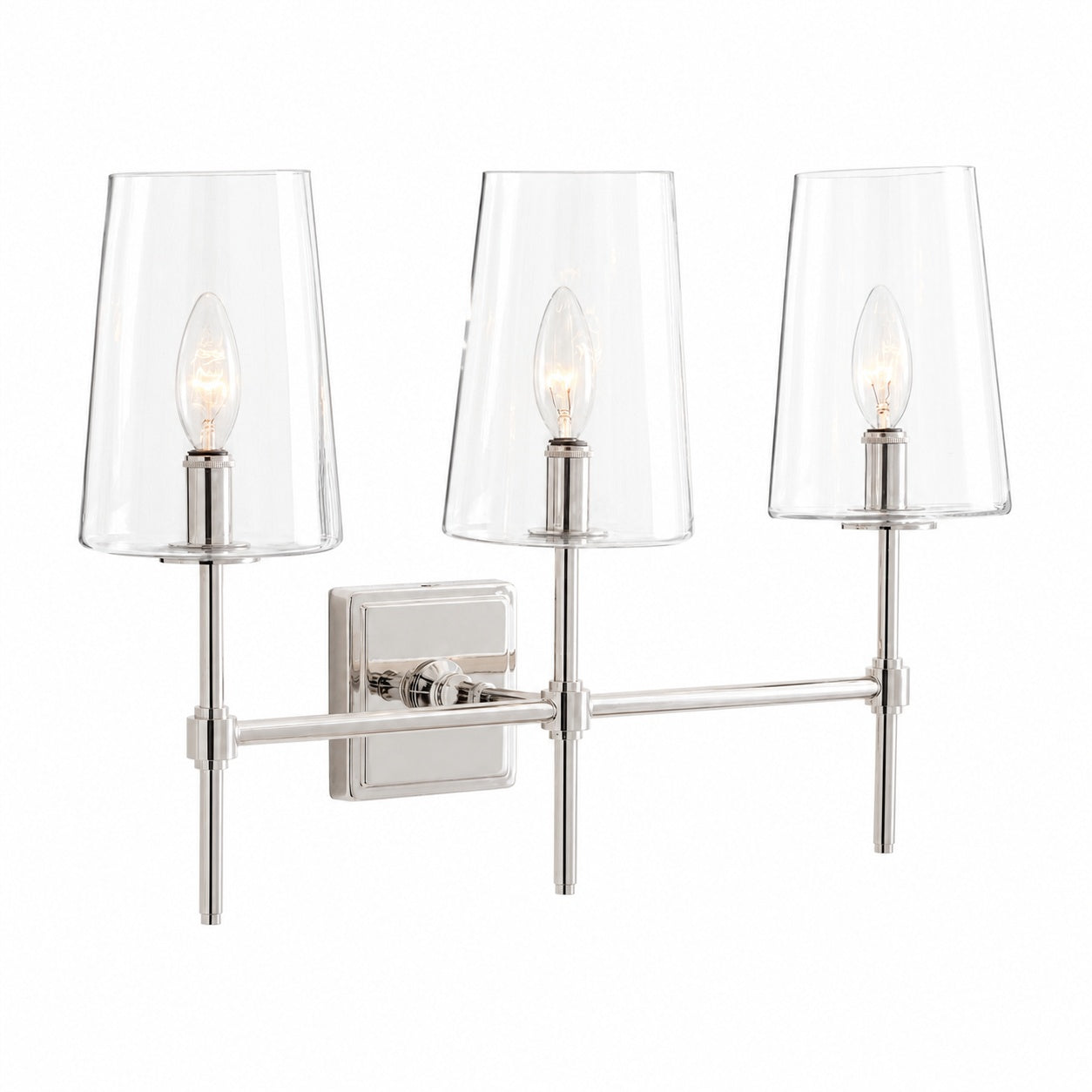 Derlina Multi-Head Candlestick Clear Glass Wall Lamp – Retro Metal Sconce
