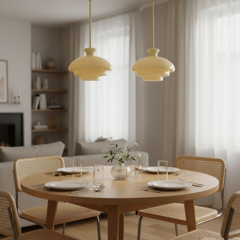 HaloVita Decorative Pendant Lamp - Minimalist Metal and Glass Pendant for Living Areas