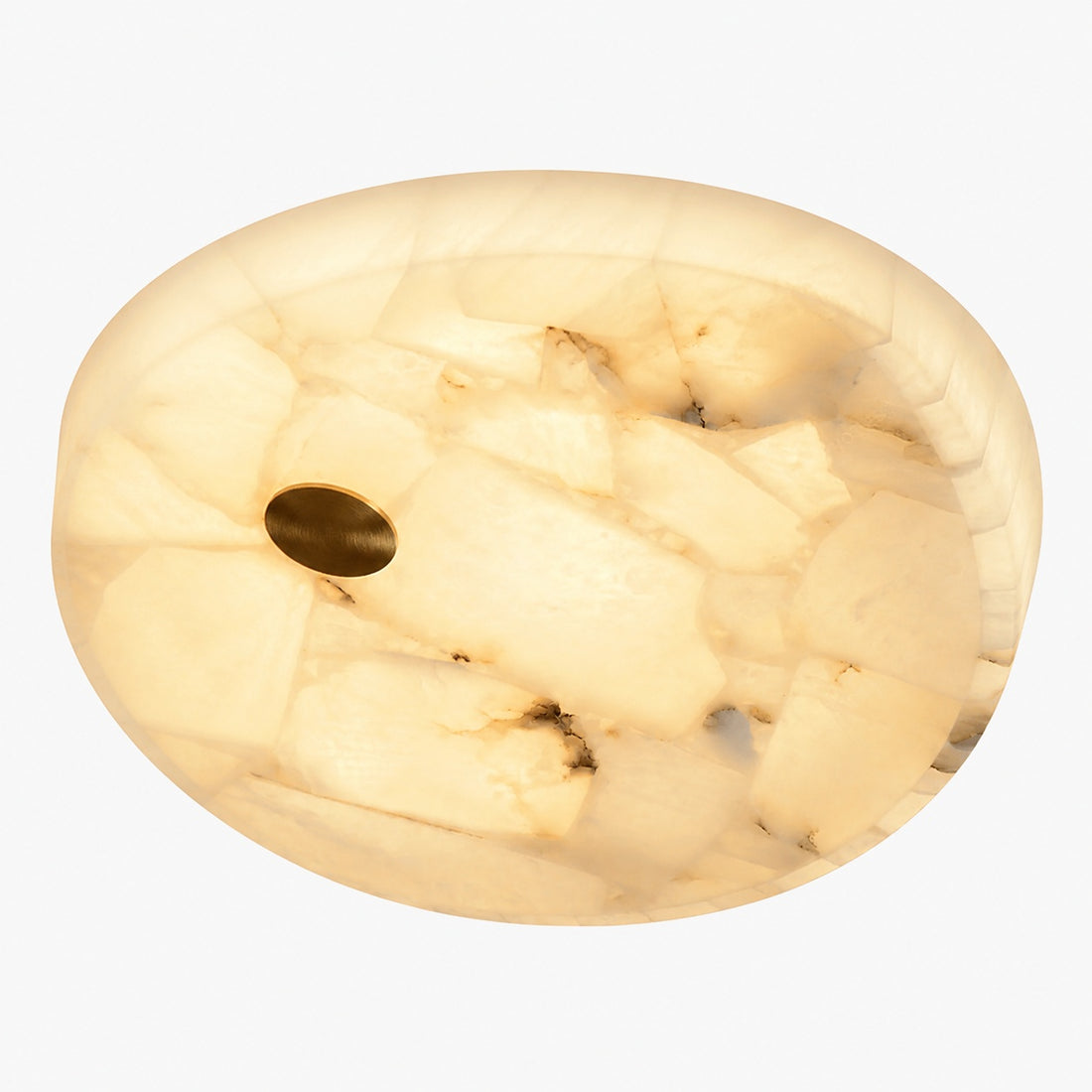 AlbaSphere Modern Round Ultra Thin Ceiling Lamp - Alabaster Contemporary Home Lighting