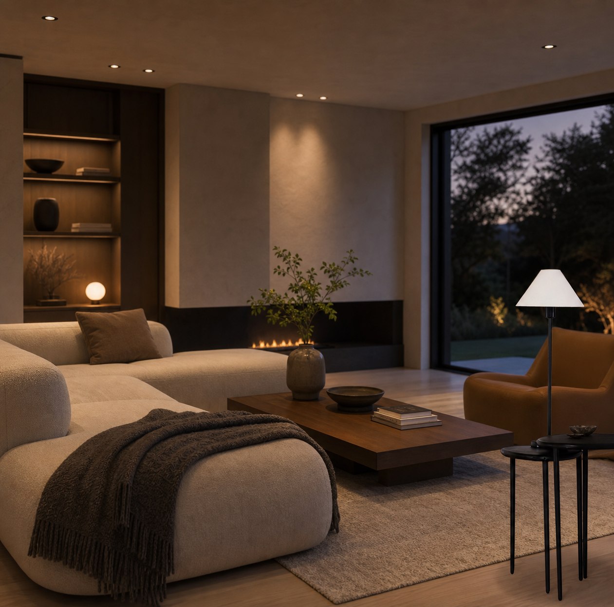 Diora Table & Floor Lamps - Linen Shade Modern Linear Style Sophisticated Accent