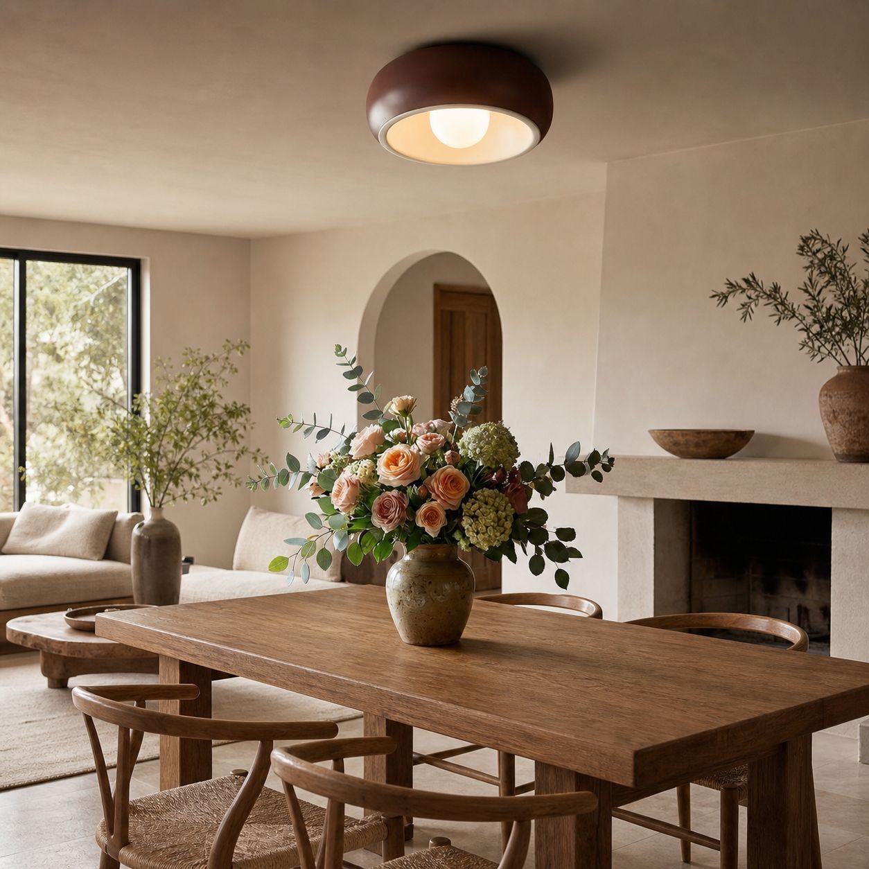 Aurelox Round Flush Mount Ceiling Light Clean Geometric Fixture - Contemporary Indoor Lighting