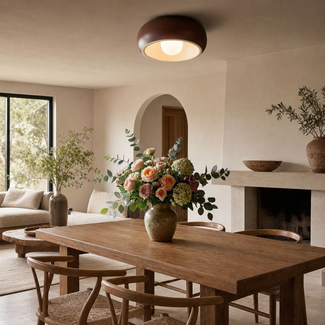 Aurelox Round Flush Mount Ceiling Light Clean Geometric Fixture - Contemporary Indoor Lighting