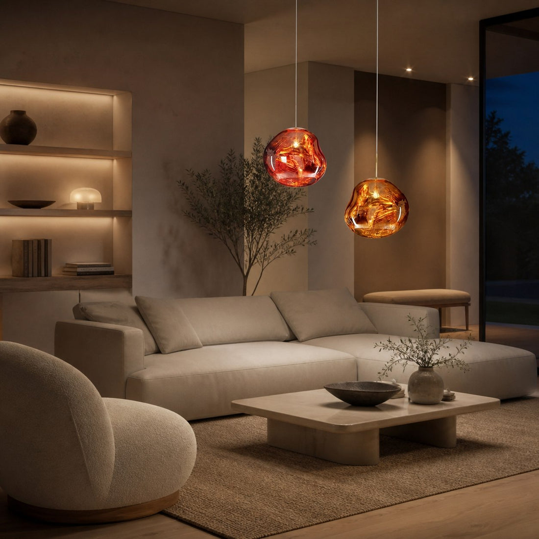Glyador Dynamic Surface Pendant Light - Modern Hanging Lamp for Home Interior N28