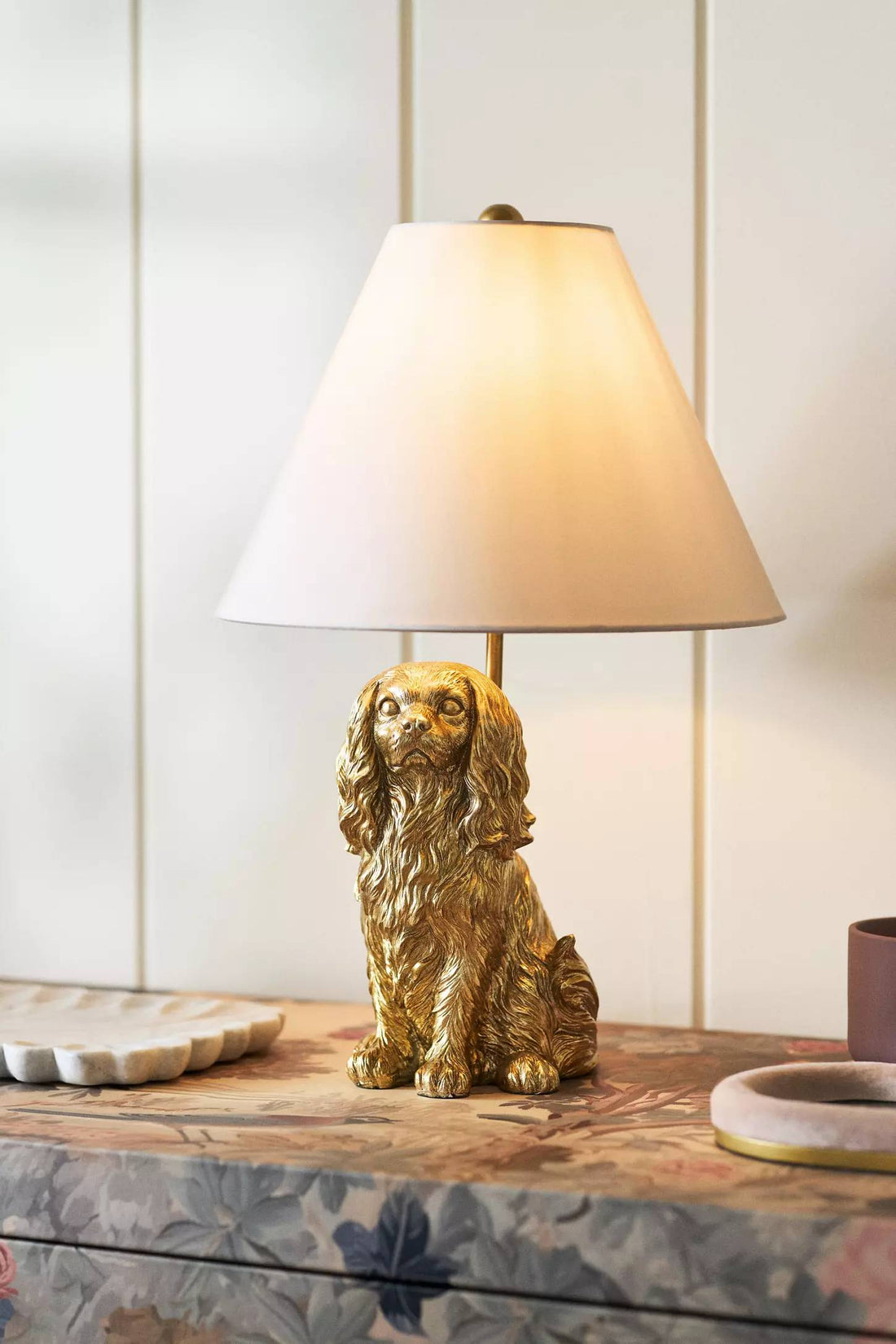 Pawdia Unique Table Lamp - Decorative Ceramic Animal Bedside Lamp