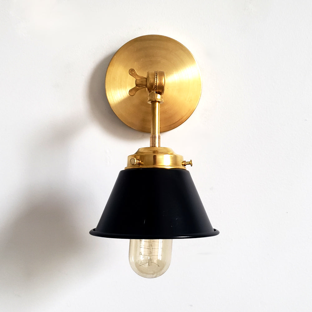 Modern Cone With Elegant Swivel Mechanism Brass Wall Lamp