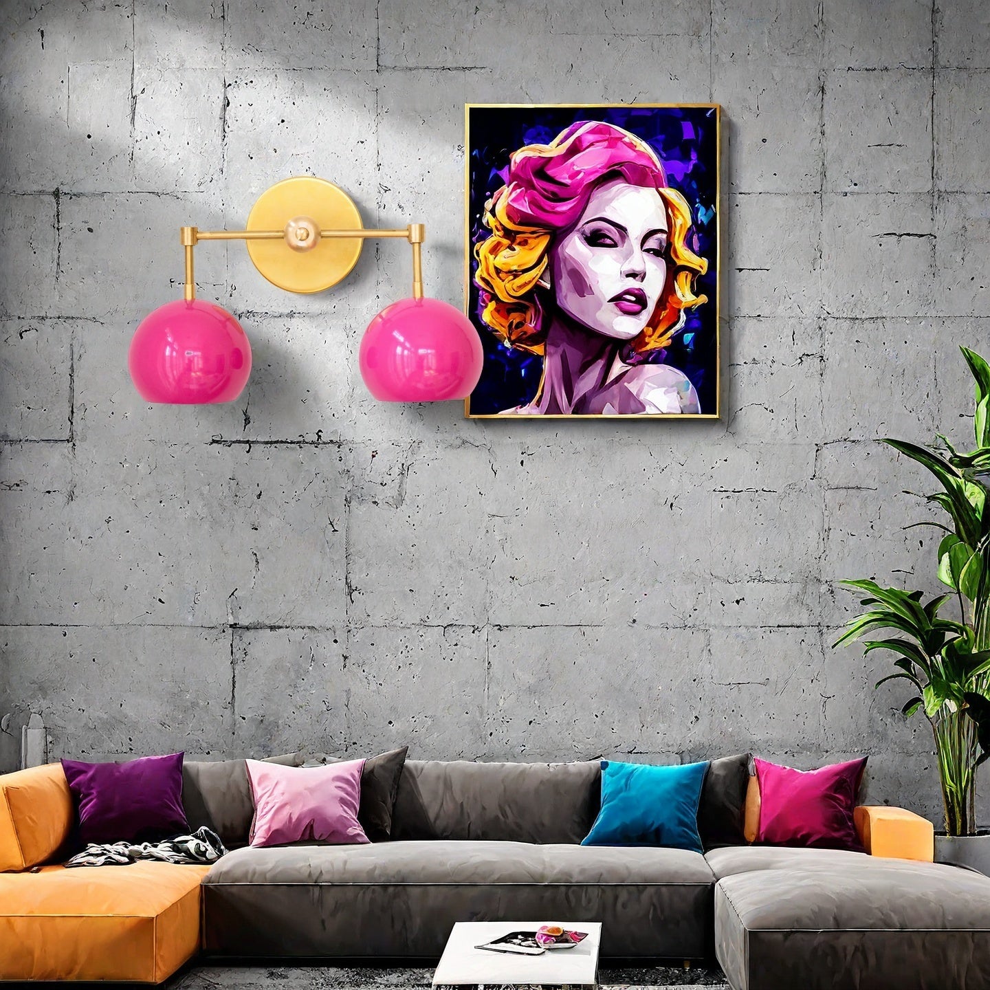 Doll Pink Wall Sconce - Double Head Globe-shaped Bath Wall Light