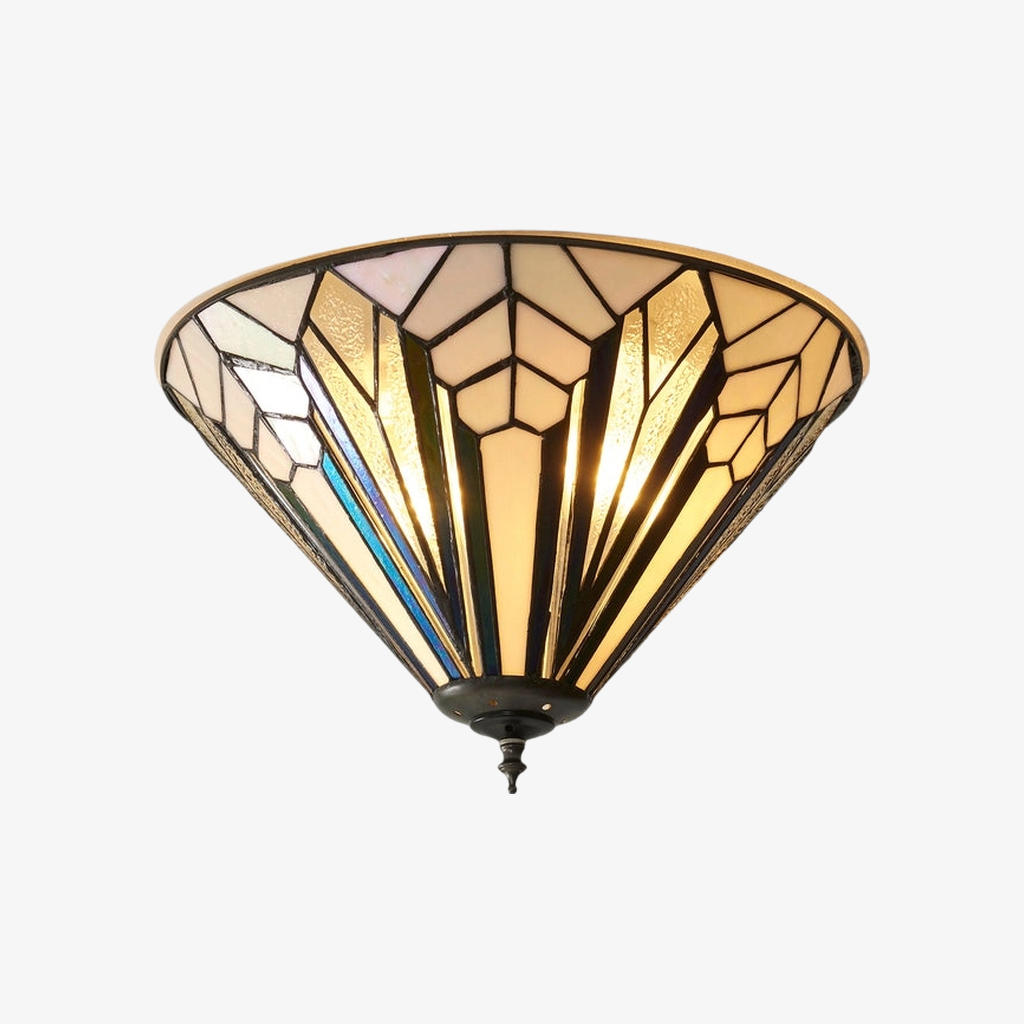 TF Astoria Modern Deco Flush Mount Ceiling Light with Textured Glass – Elegant Home Lighting Fixture