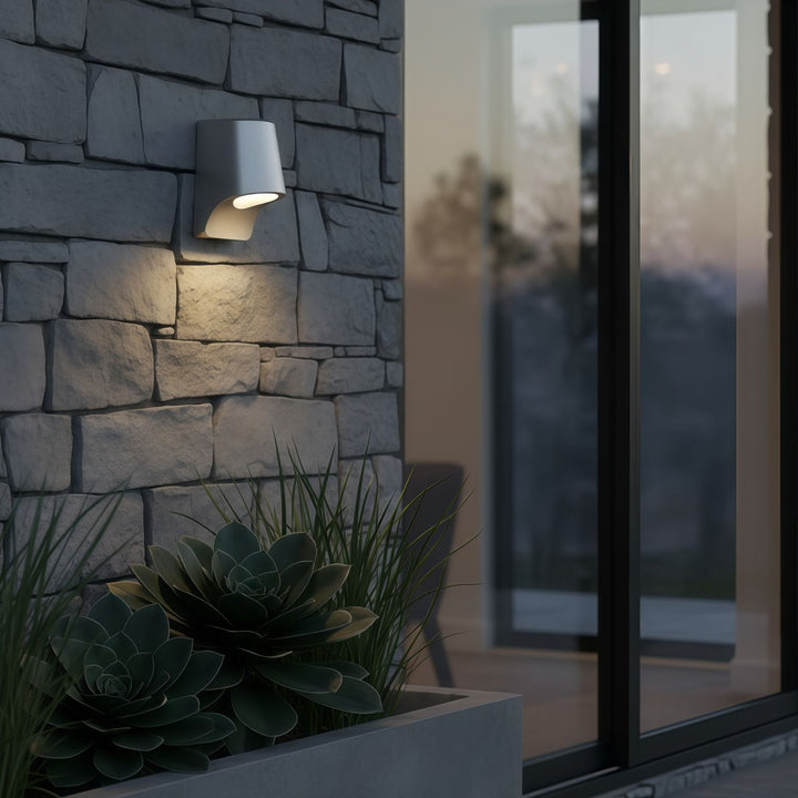 Rivathis Minimalist Metal Pewter Wall Lantern - Stylish Porch Fixture Ideal for Entry or Garden