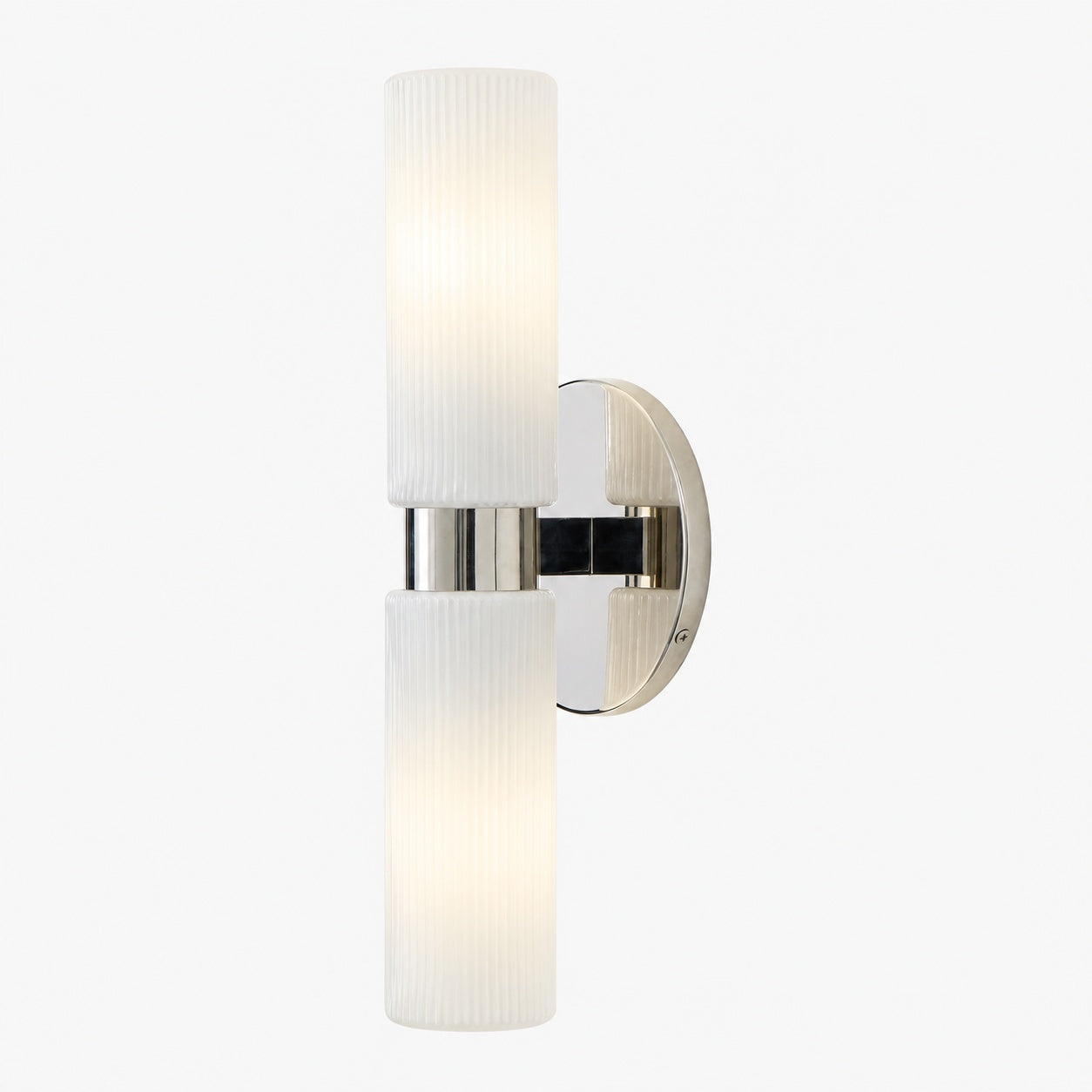 Rivora Fluted Glass Double Short Sconce - Indoor Outdoor Wall Light Elegance
