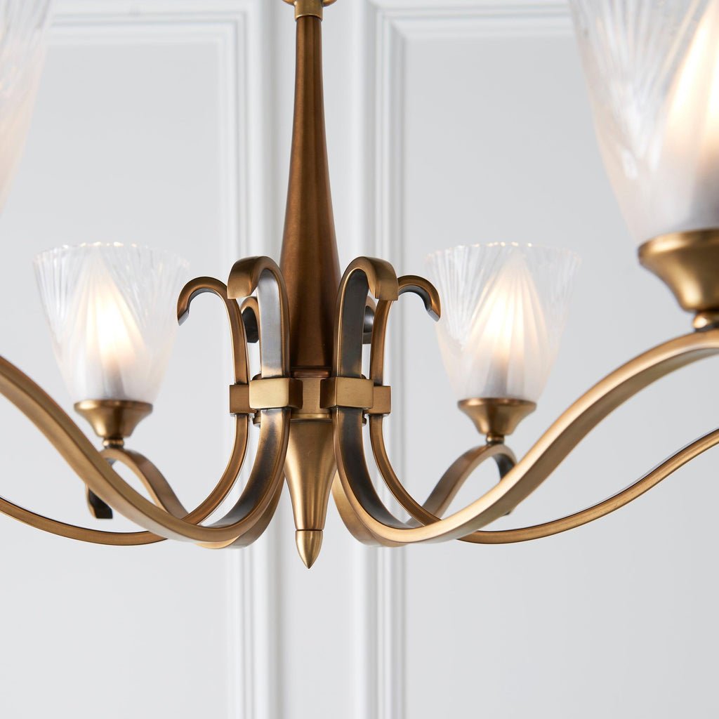 Lunetal Multi-Light Chandelier Crystal Accents Brass Finish - Modern Luxury for Dining Room and Living Room