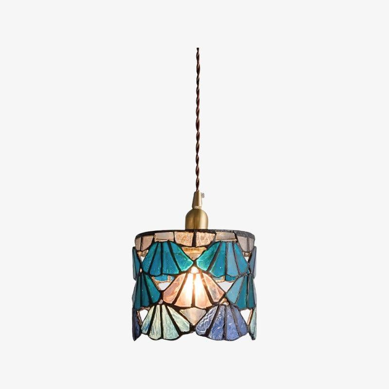 Vintagia Tiffany Inspired Pendant Light Fixture - Artistic Glass Shade Pendant for Dining Island and Entryway