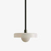 Kalo Modern Pendant Light - Sleek Metal Rod and Disc Orb Glass Design