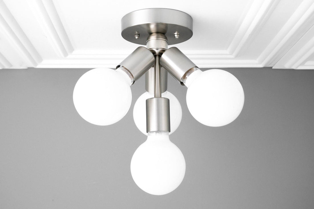 Glorica Glass Flush Mount Light - Globe Ceiling Fixture Modern
