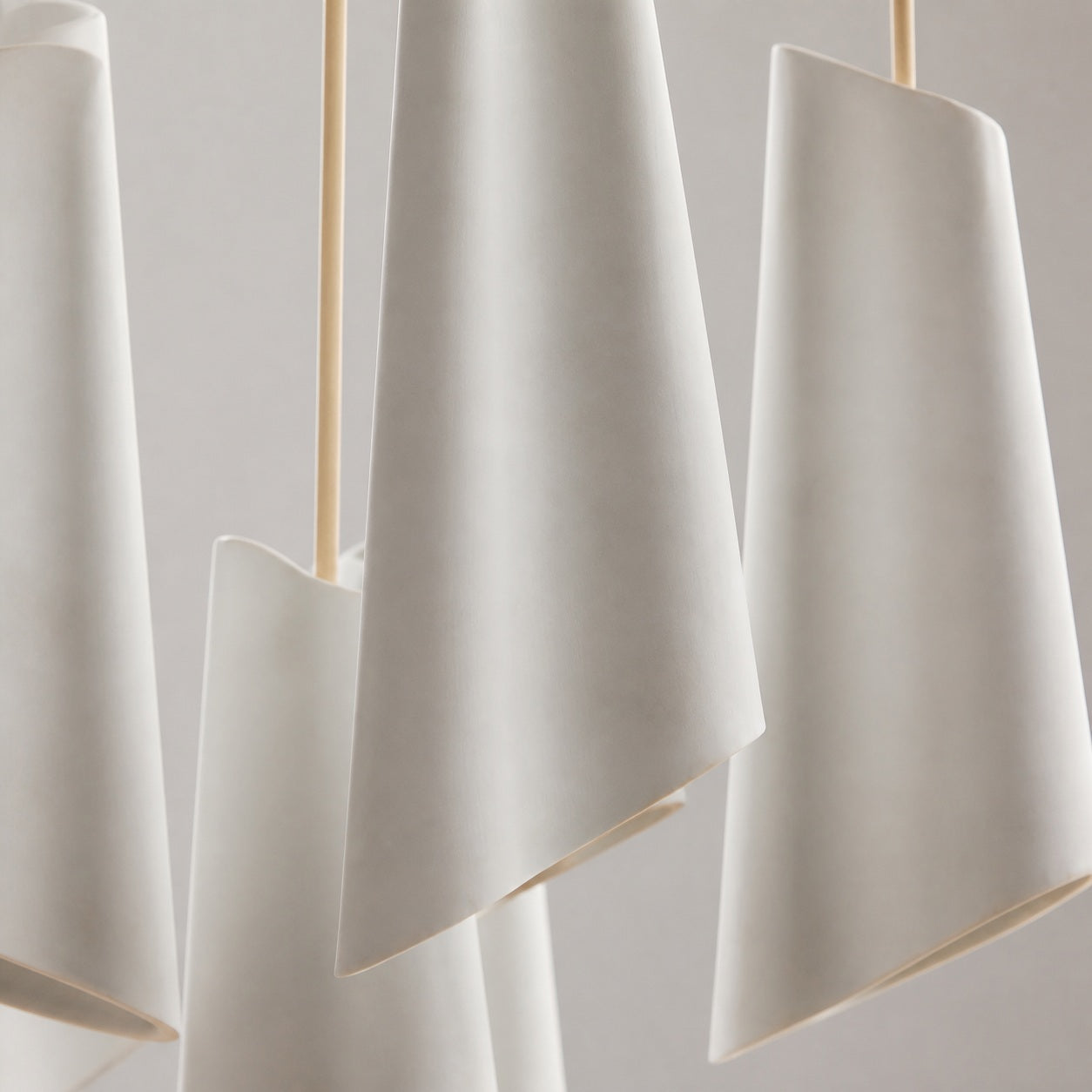 Orovia Ceramic Shade Chandelier – Iron Pendant Adjustable Height Design