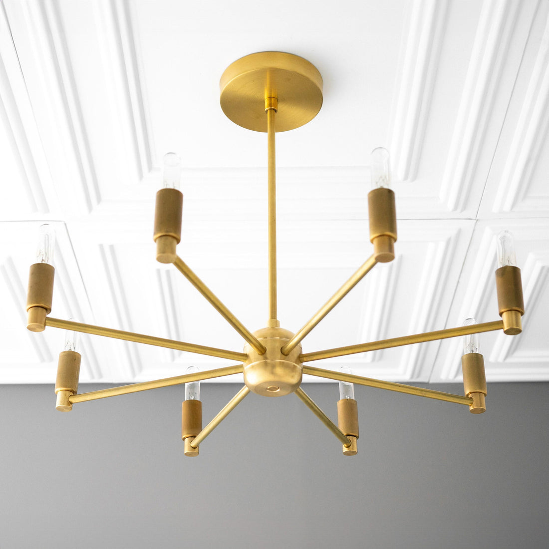 Mobilux Line Modern Chandelier - 8 Arm Mid Century Hanging Light