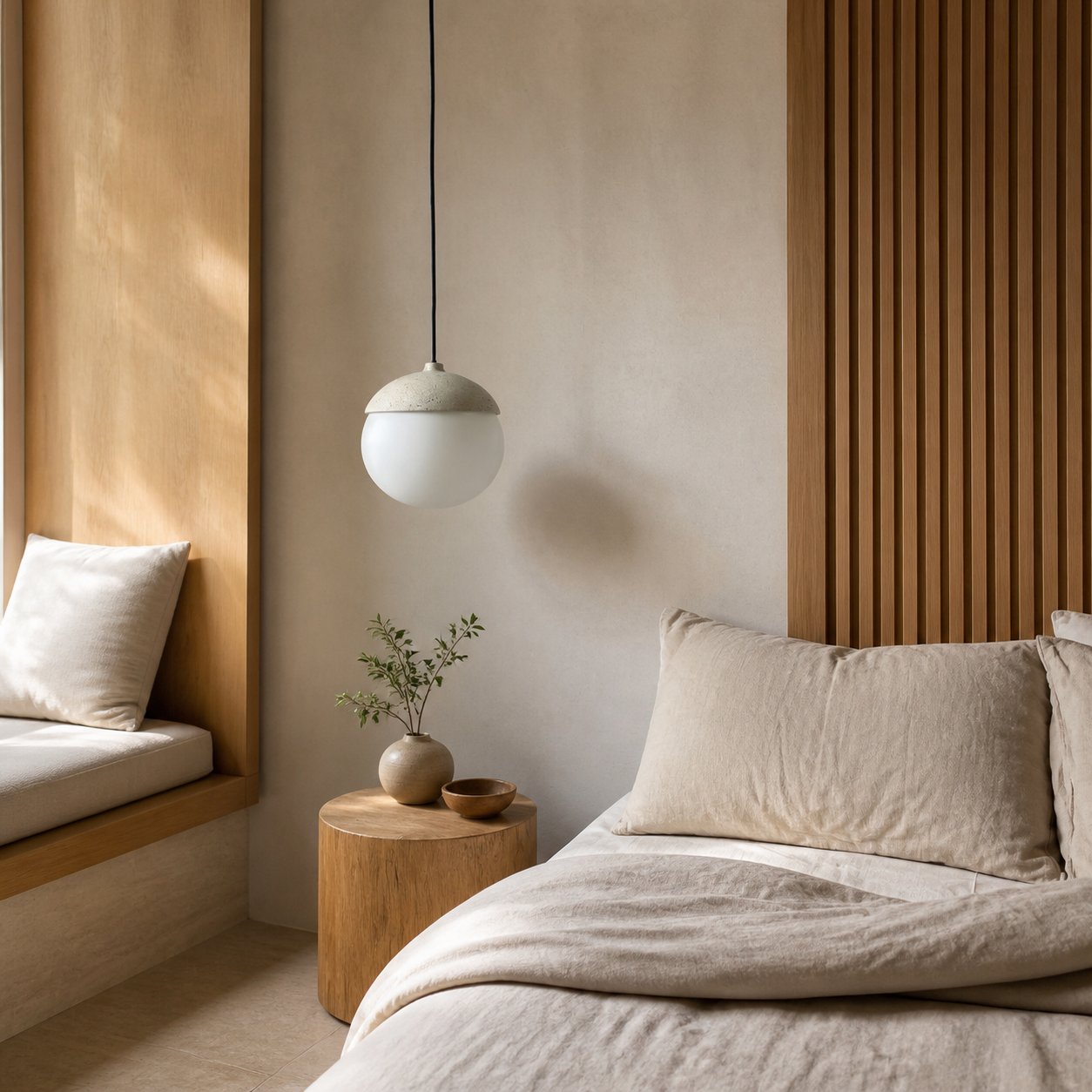 Orbaltis Modern Orb Cluster Pendant - Natural Stone and Glass Hanging Lamp for Living or Kitchen