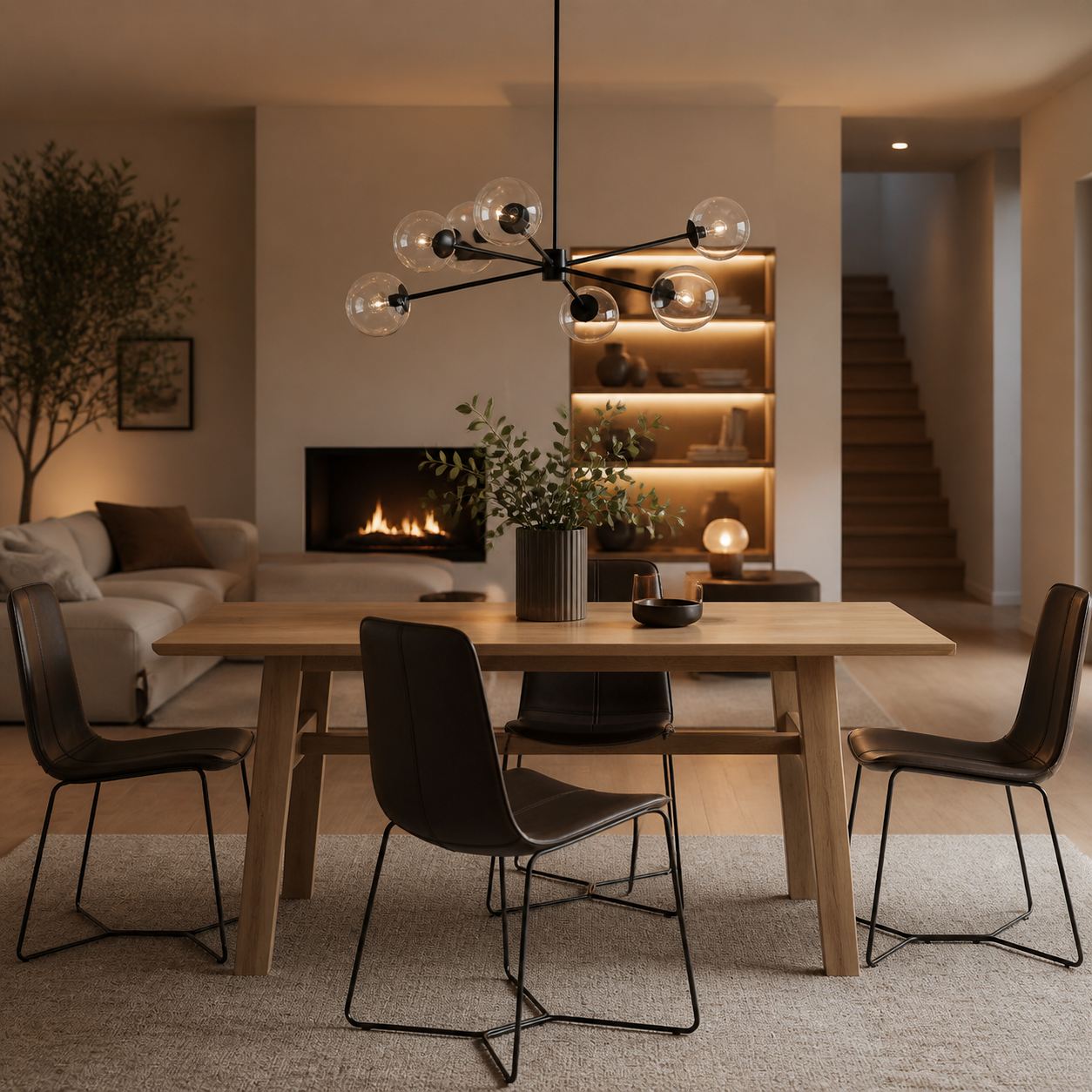Brina 6-Light Glass Metal Frame Chandelier - Perfect Lighting