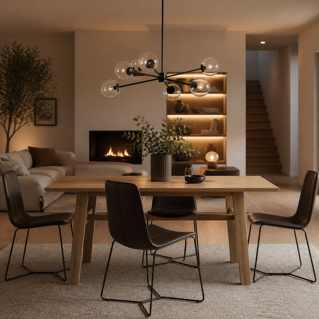Brina 6-Light Glass Metal Frame Chandelier - Perfect Lighting