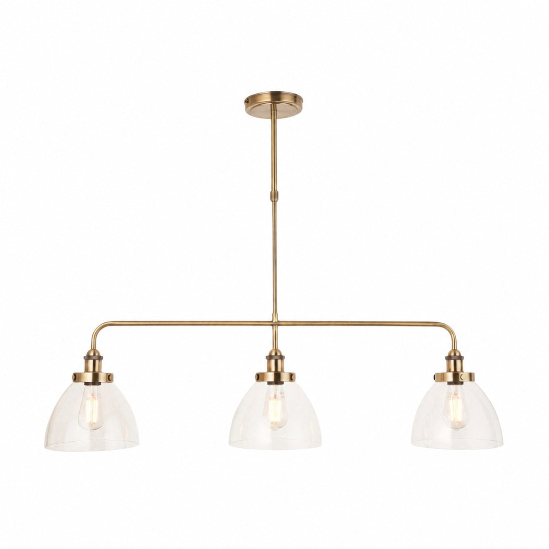Novera Industrial 3 Light Linear Pendant Light - Modern Metal Style for Kitchen & Dining Room