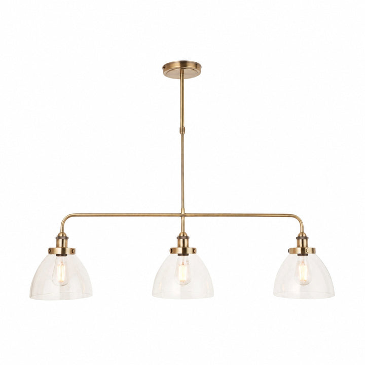 Novera Industrial 3 Light Linear Pendant Light - Modern Metal Style for Kitchen & Dining Room