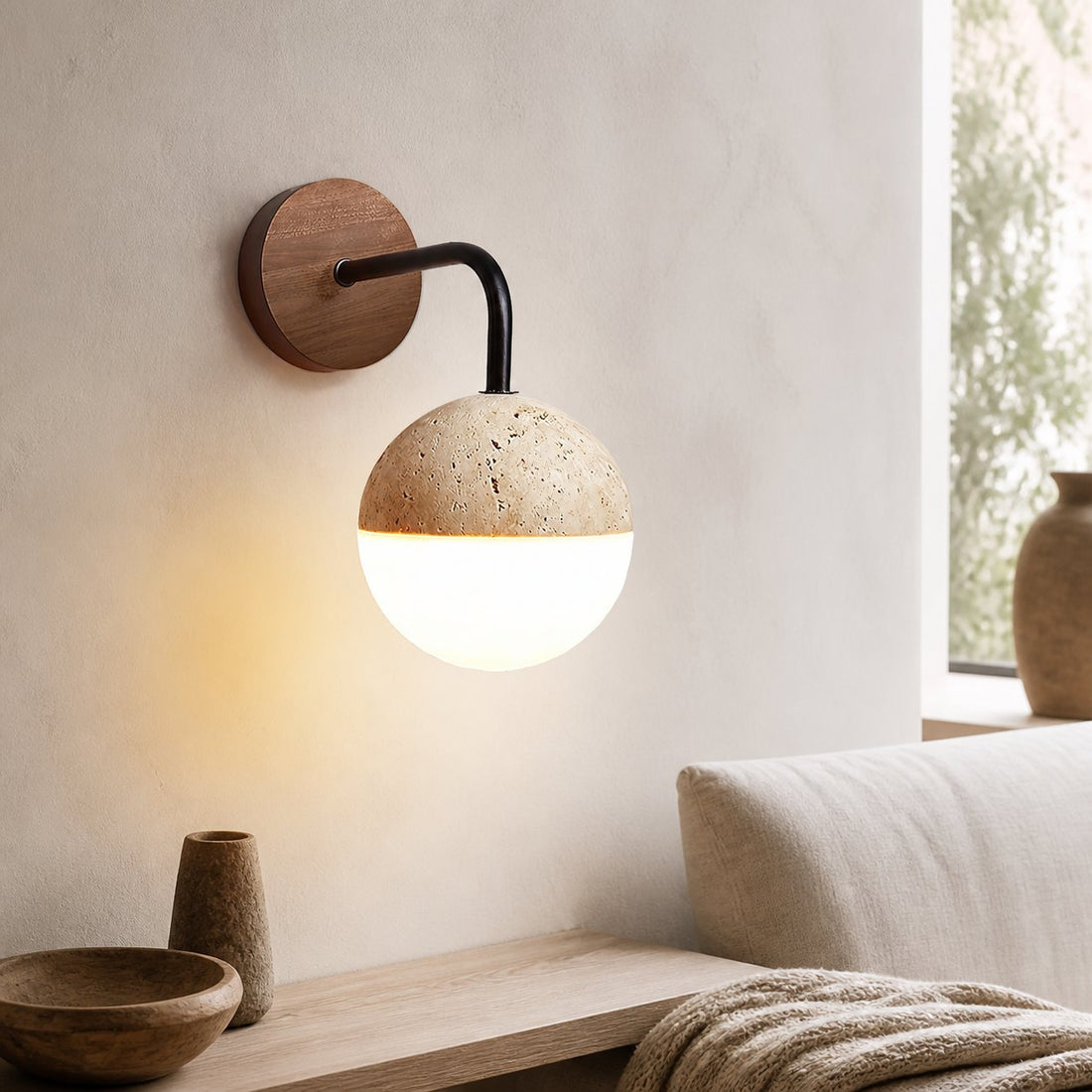 Tia Travertine Wall Lamp