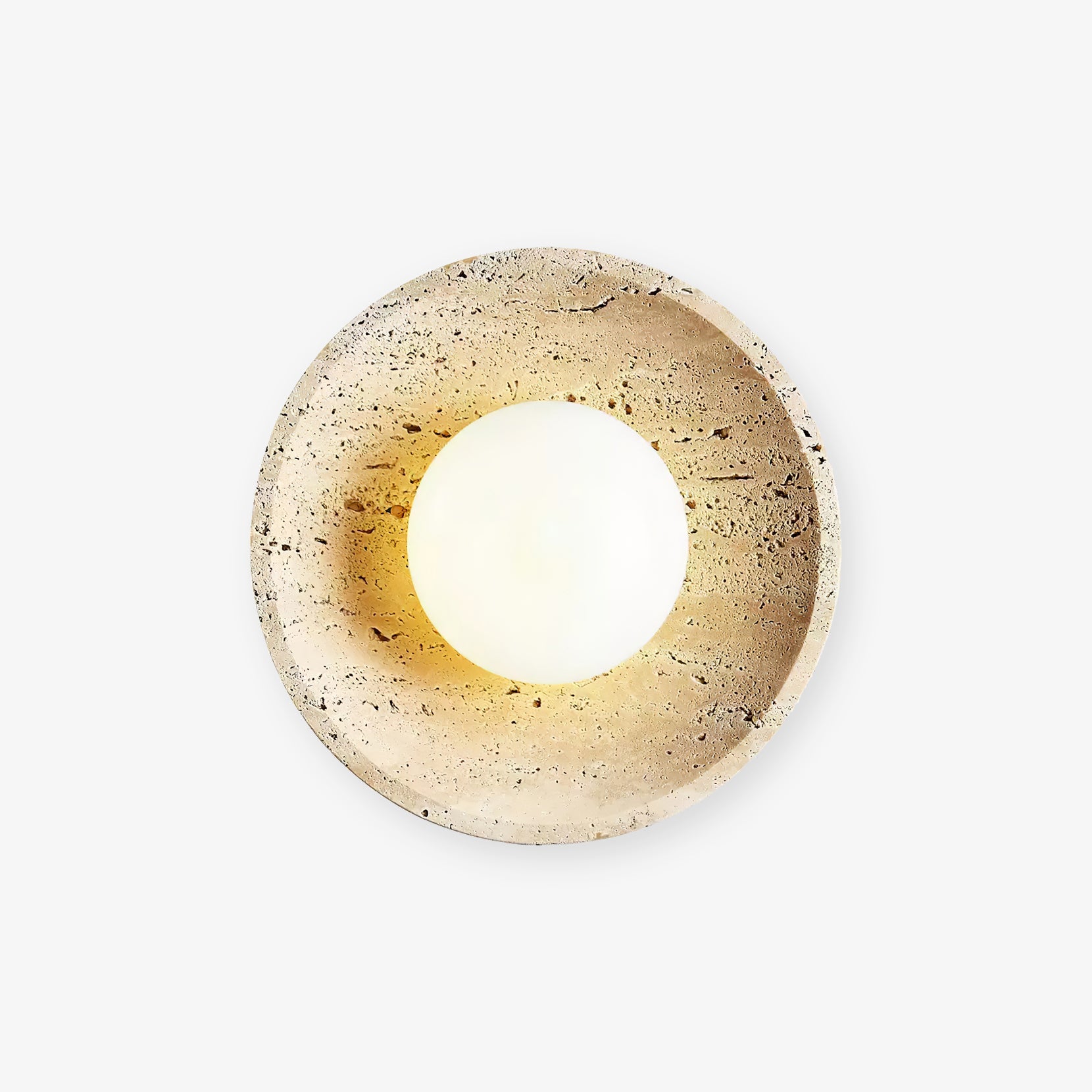 Retro Wabi Sabi Travertine Lunar Eclipse Wall Light