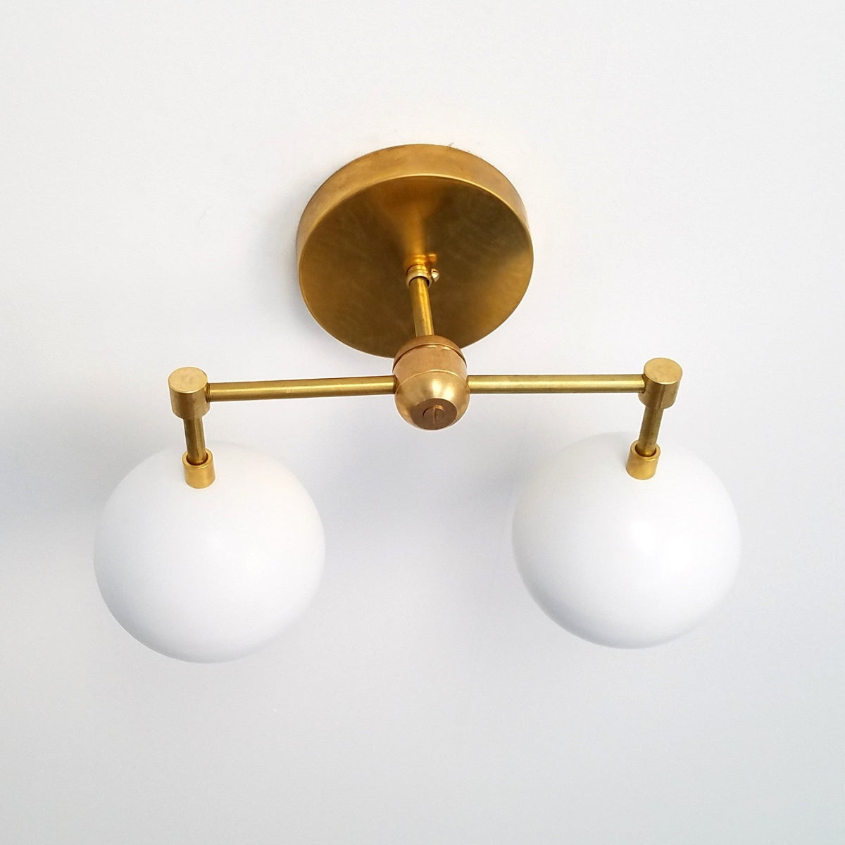 White Shades Wall Sconce - Double Head Vanity Bathroom Light