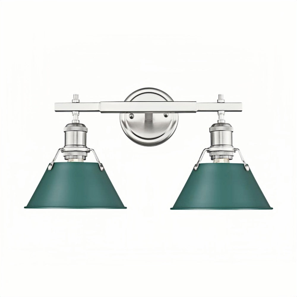 Industrial Two Light Vanity Wall Light - Metal Bathroom Mirror Wall Lights
