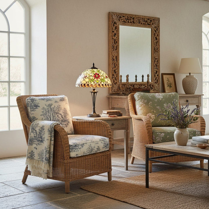 TF Angelique Style Table Lamp – Handcrafted Glass Shade with Warm Ambience