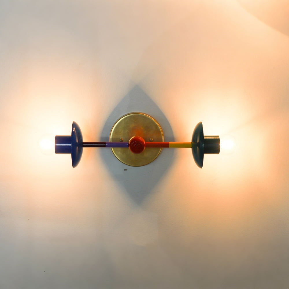 Colorful Wall Sconce - Rainbow Finish for Bedroom & Hallway Lighting