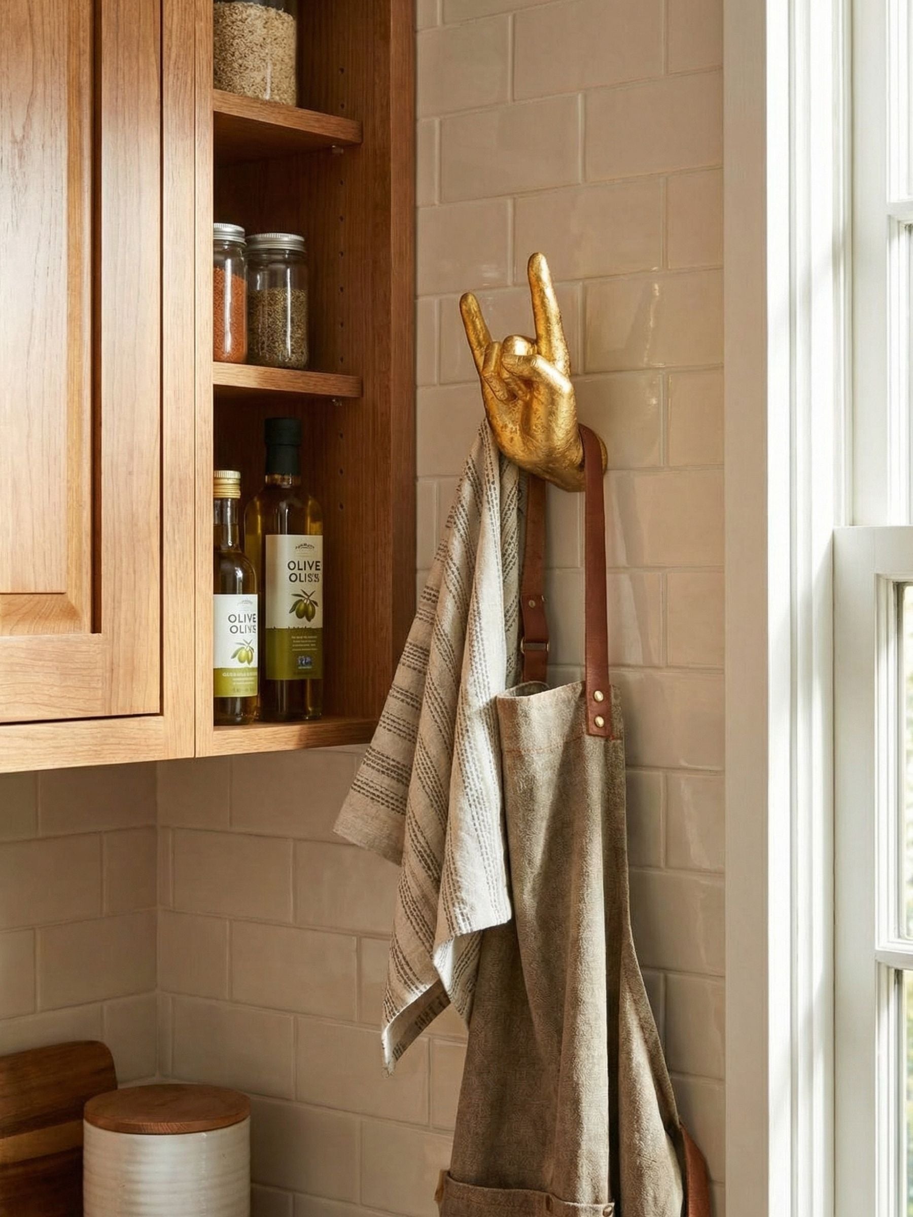 Kickra Decorative Hand Wall Hooks - Modern Art Storage for Living Room