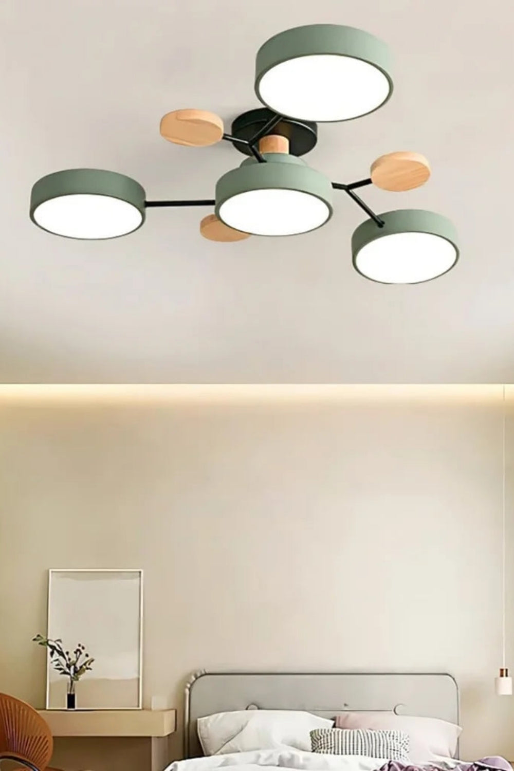 Multihead Disc Morandi Color Branch Ceiling Light