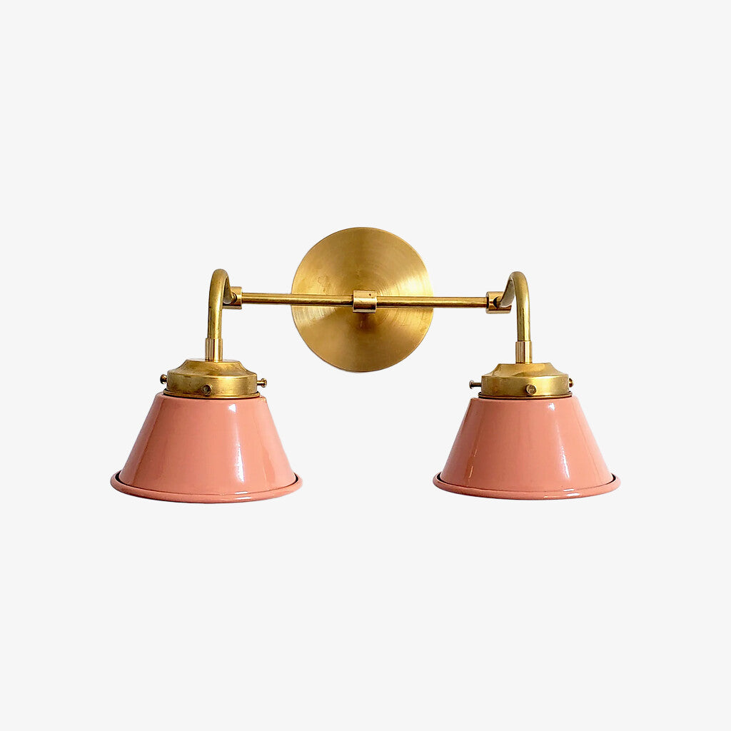 Modern Double Cone Brass Sconce - Accent Lighting For Bathroom & Hallway