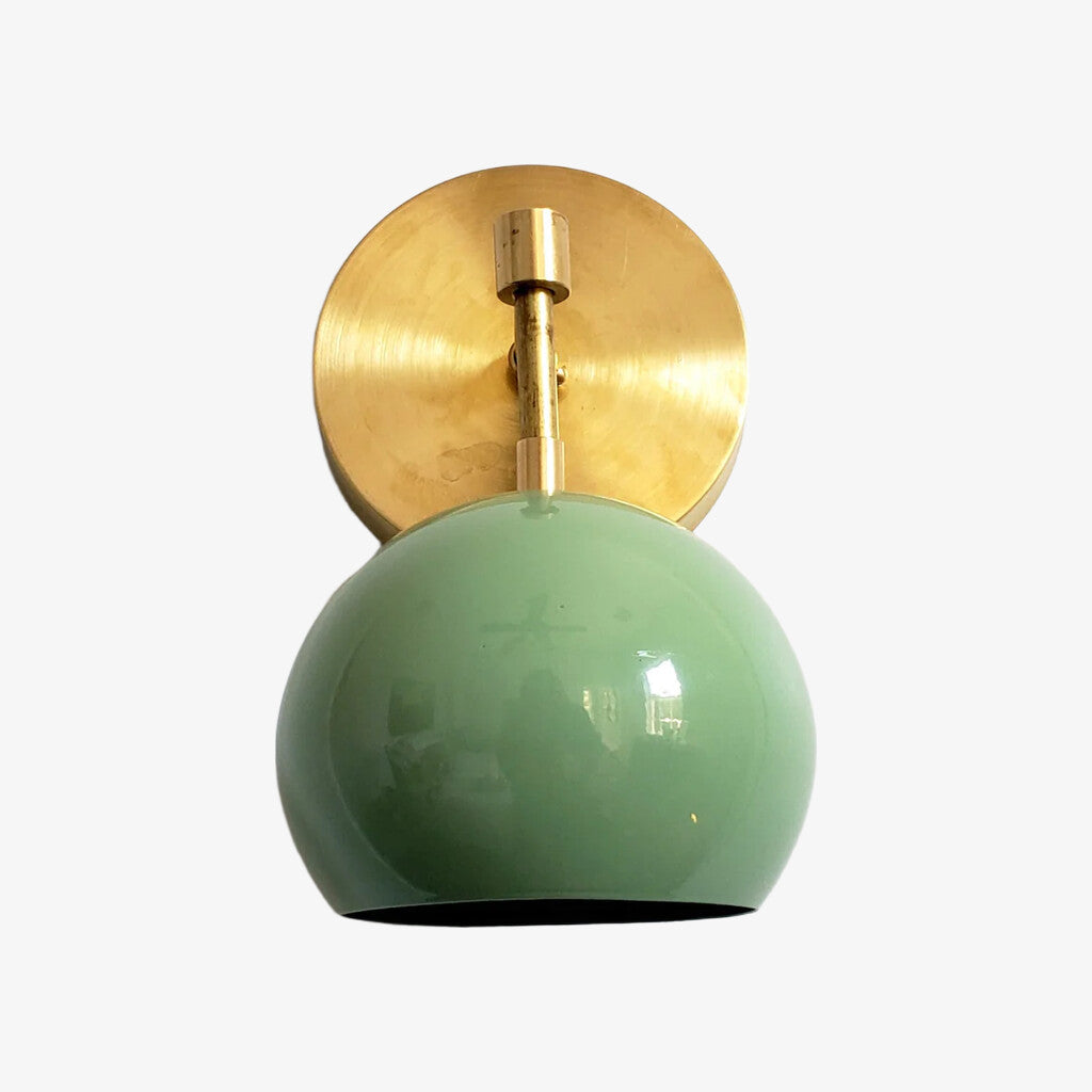 Vintage Inspired Spring Green Globe Wall Sconce