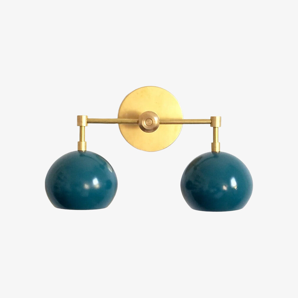 Navy Wall Light - Double Ball Bath Vanity Mirror Wall Sconce
