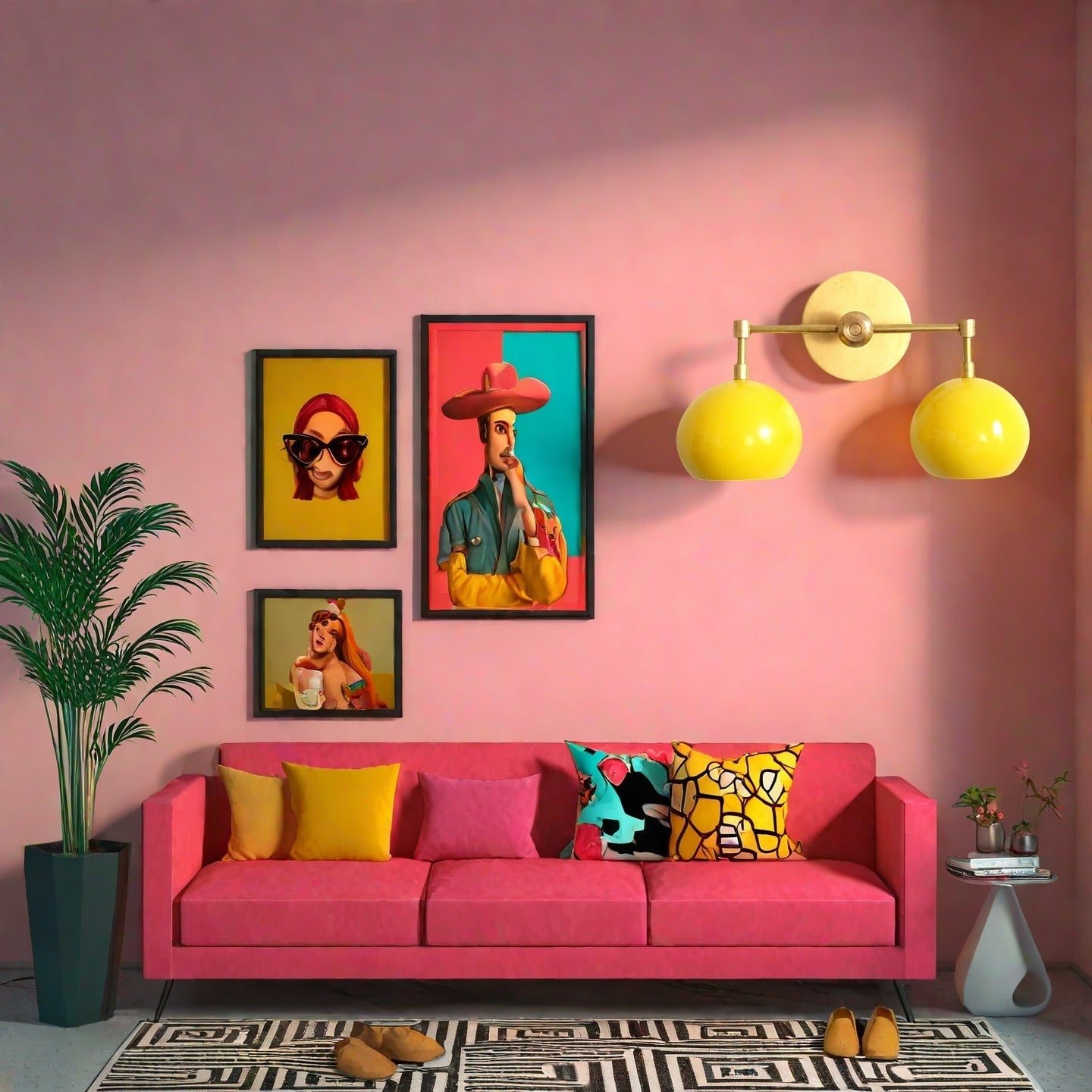 Sunshine Yellow Shades Sconce - Bubble Pop Vanity Wall Light For Bedroom