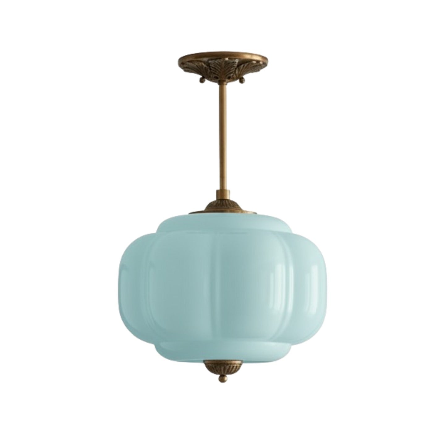 Antique Brass Green Glass Eloise Pendant Light