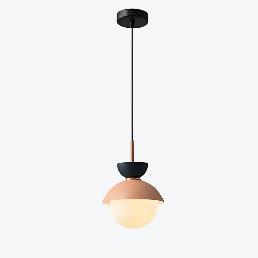 Frovela Nordic Macaroon Pendant Lamp with Globe Design - Aluminum Lighting for Bedroom or Living Room