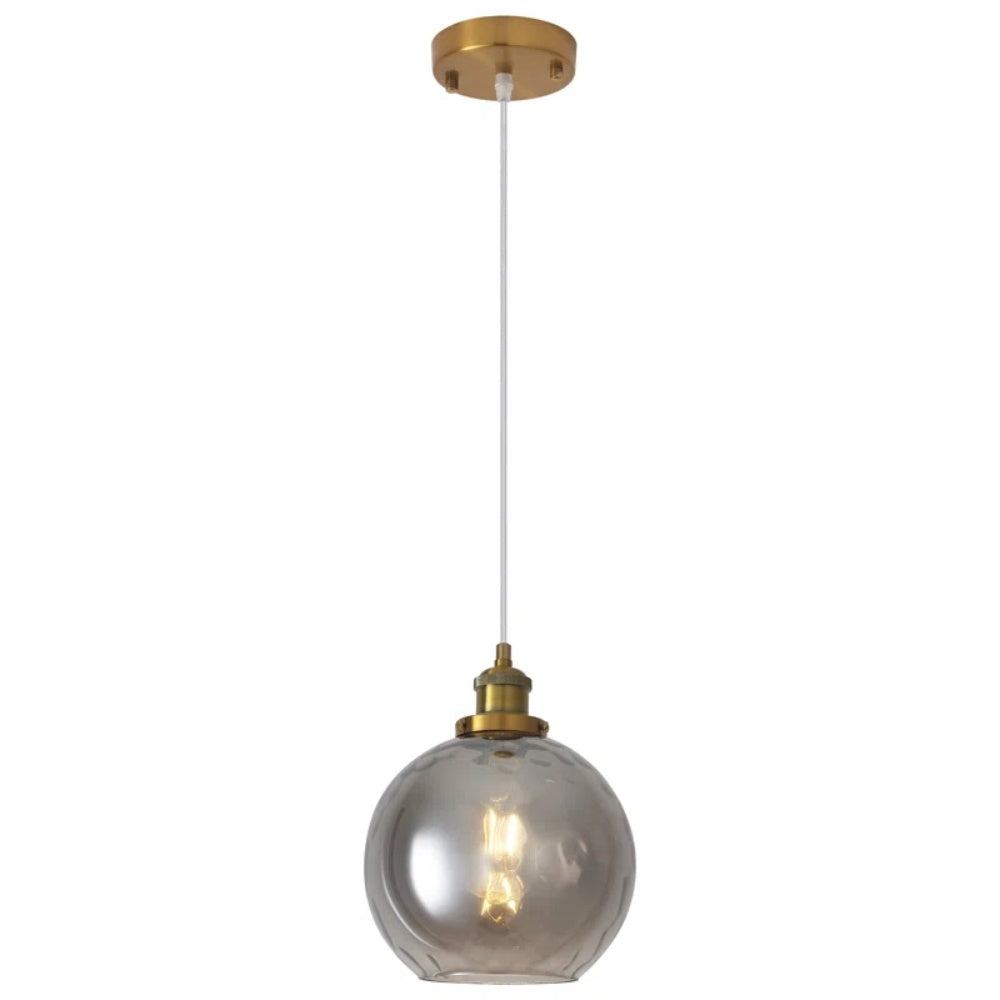 Single Hammered Glass Globe Pendant Light