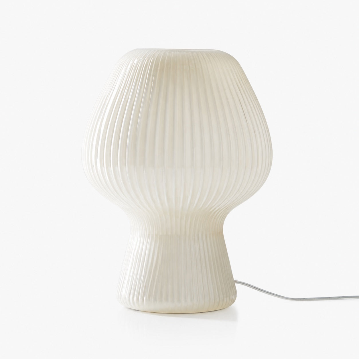 Novarise Ribbed Glass Table Lamp – Textured Glass Accent Lighting