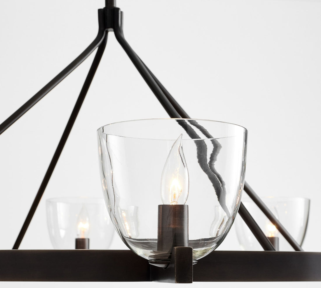 Auria Hand-blown Glass Metal Chandelier - Contemporary Brass Design