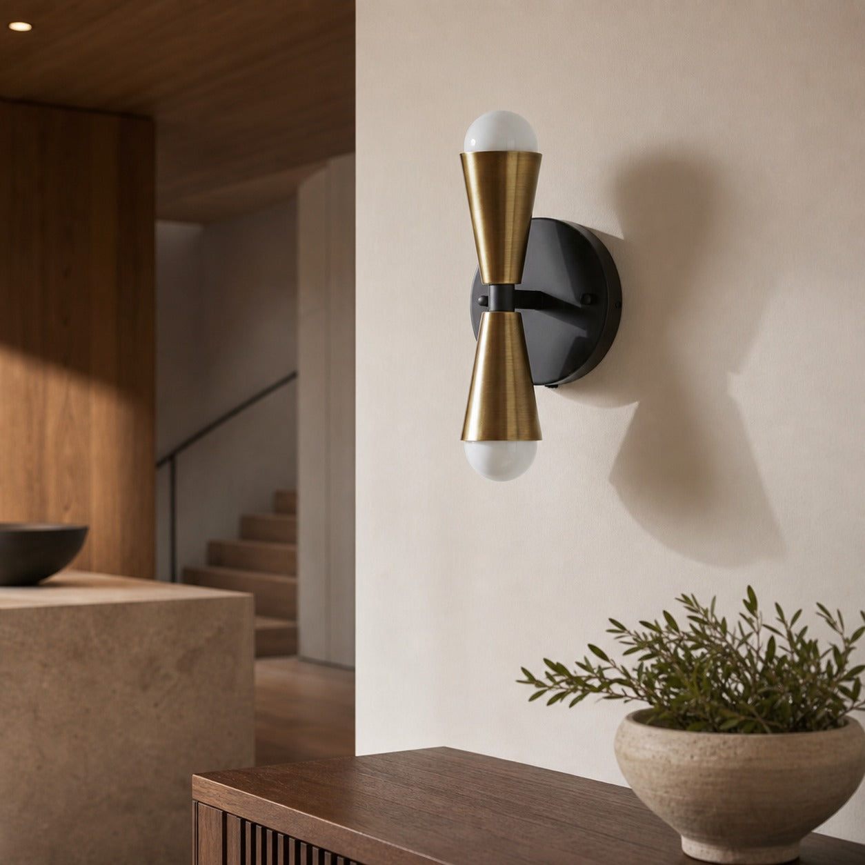 Pyralis Cone Linear Statement Wall Sconce - Modern Two Light Fixture