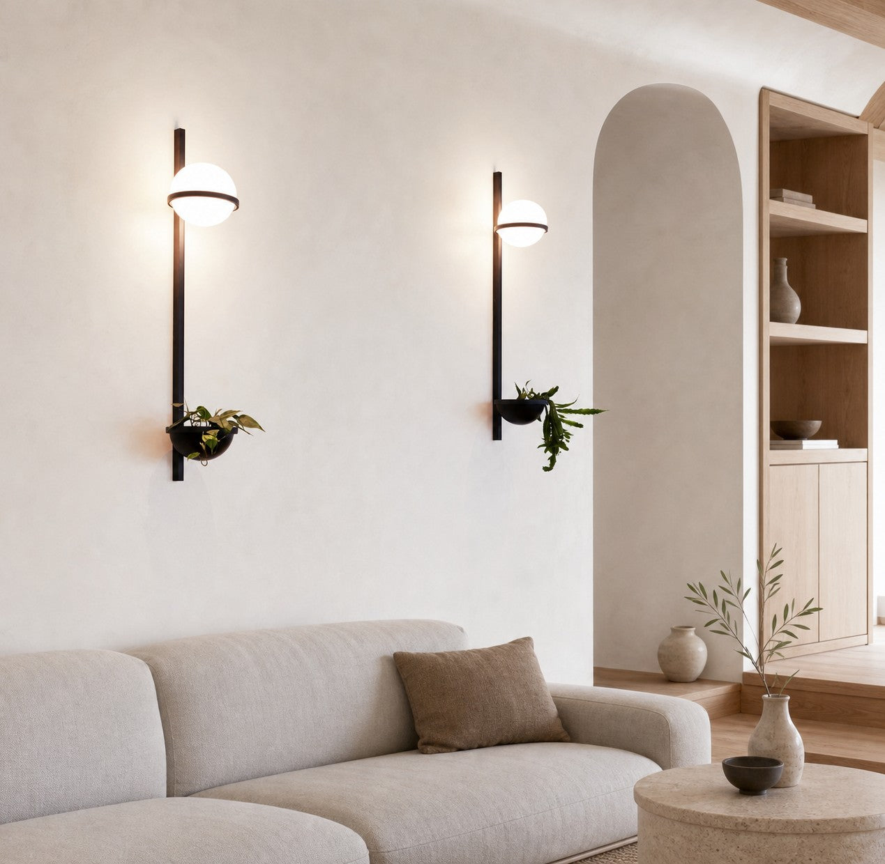 Globe Shade Minimalist Wall Lamp for Indoor and Outdoor Spaces