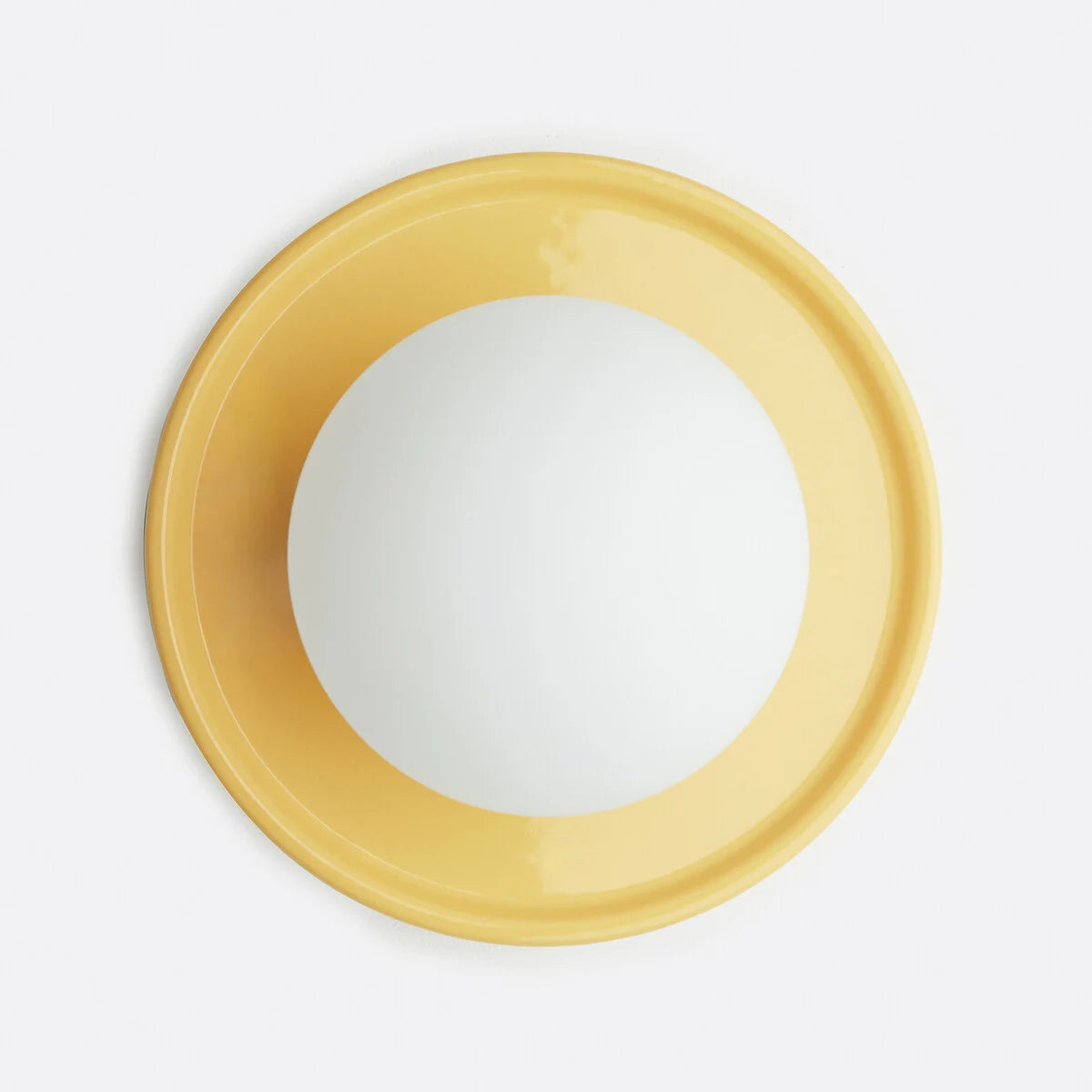 Solna Round Glass Wall Sconce with Ceramic Base-Minimalist Lighting for Bedroom or Hallway