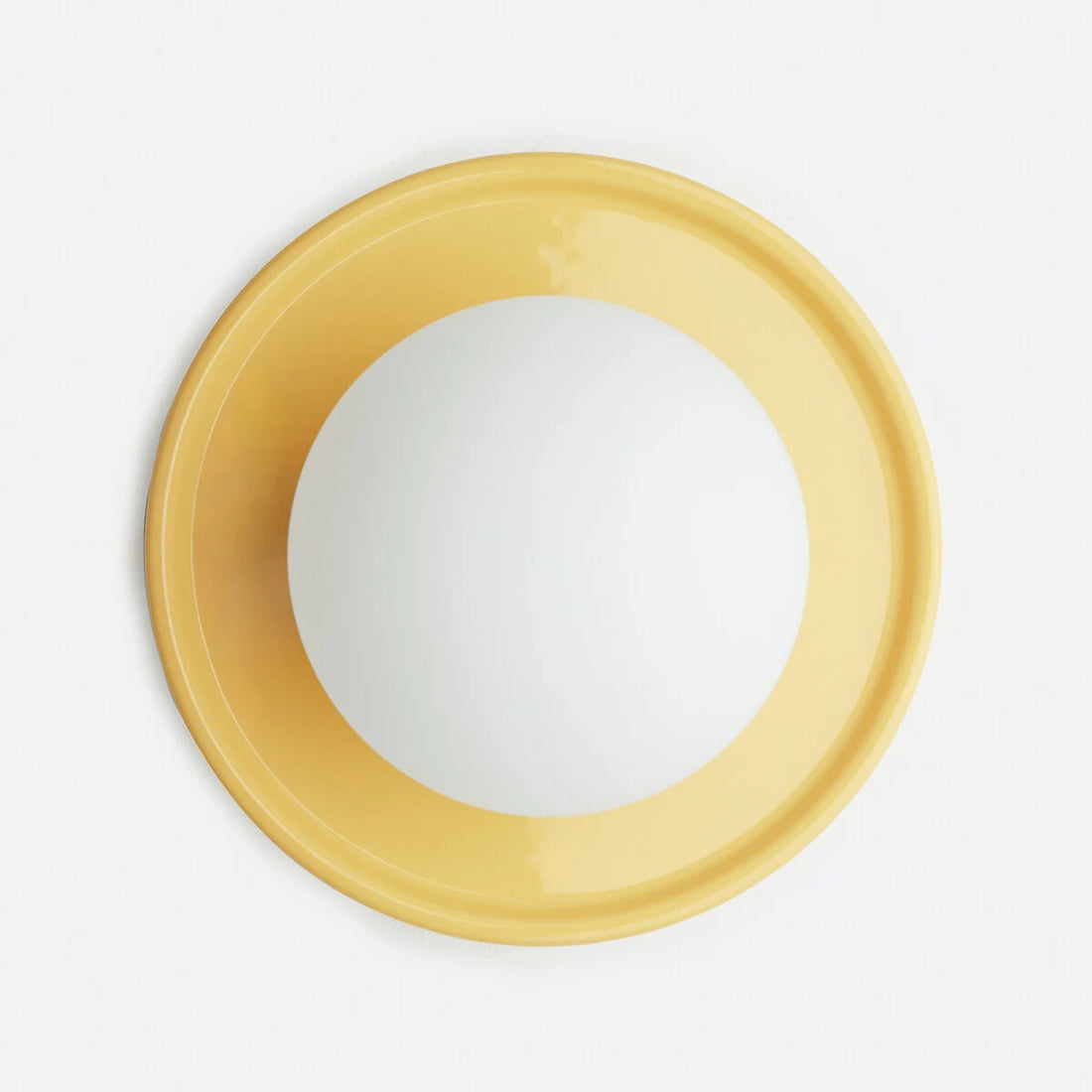 Solna Round Glass Wall Sconce with Ceramic Base-Minimalist Lighting for Bedroom or Hallway